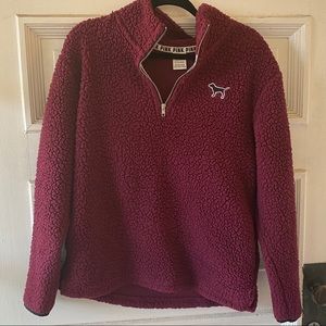 PINK Quarter-zip Sherpa